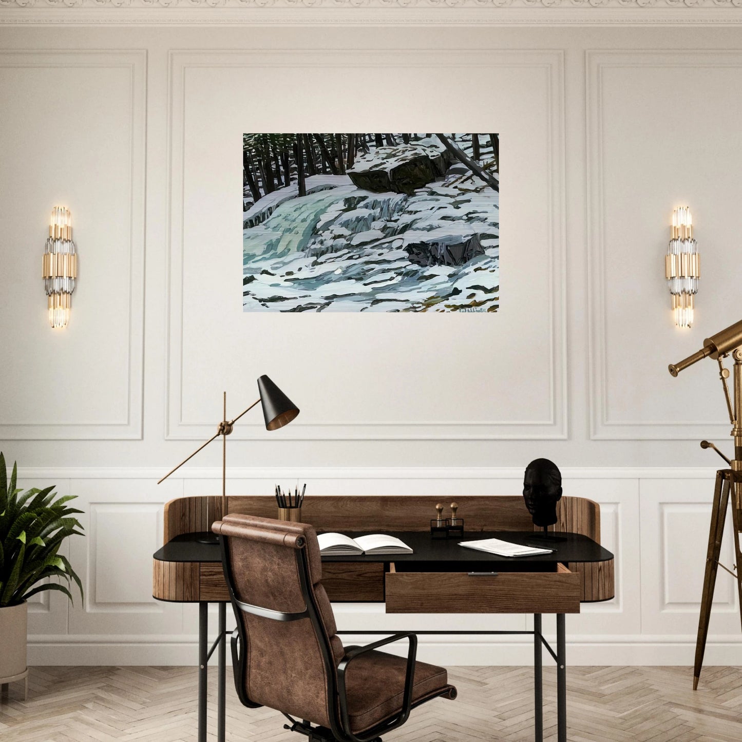 Study for Aqua Spring - 1997 - Neil Welliver Brushed Aluminum Print - 70x100 cm / 28x40 inches | Neil Welliver Aluminum Print | Neil Welliver Prints