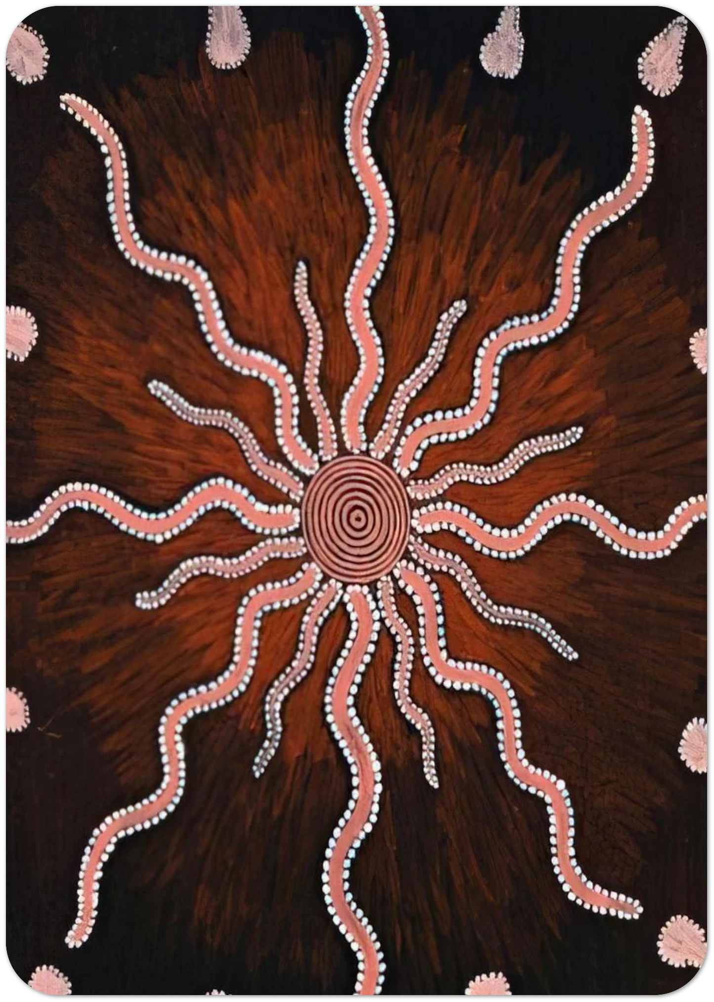 Bush Fire Dreaming at Warlugulong - Native Art By Clifford Possum Tjapaltjarri Pack of 10 Post Cards | Clifford Possum Tjapaltjarri Post Cards | A6 (10.5 x 14.8 cm) - 4.1 x 5.8 inches
