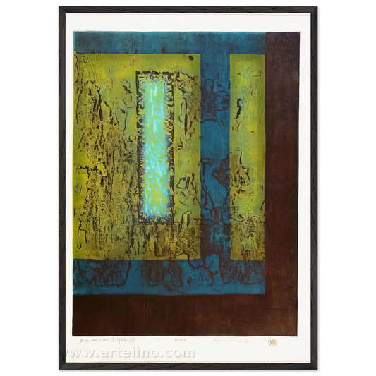 Oriental Wall - 1970 - Hiroyuki Tajima 70x100 cm / 28x40 inches Framed Art Print – Black Wooden Frame
