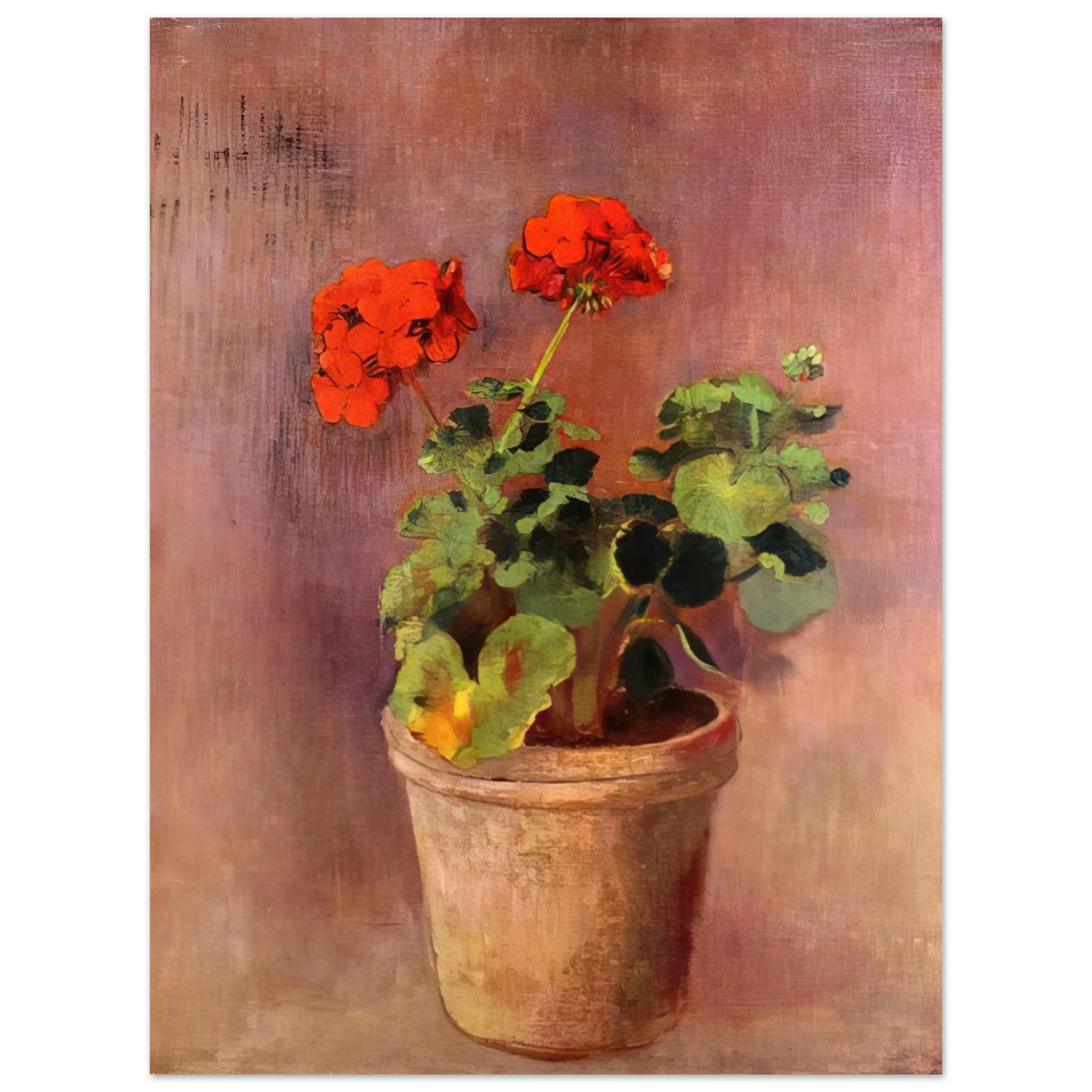Odilon Redon - THE POT OF GERANIUMS  75x100 cm / 30x40inches Fine Art Poster