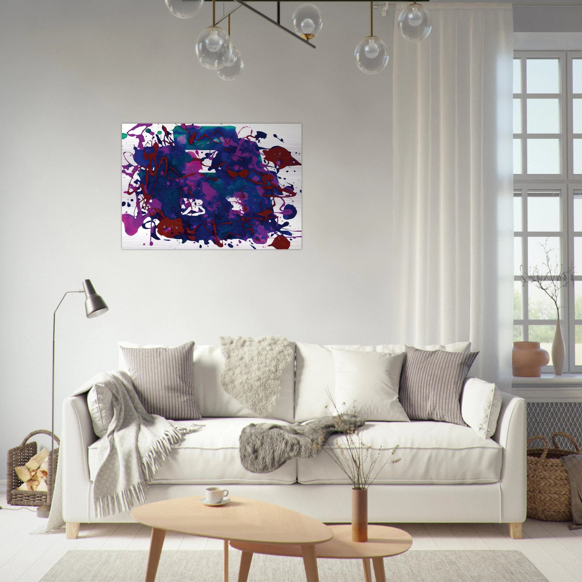 Untitled  SFP94-75  SFF 1749  - Sam Francis Brushed Aluminum Print - 70x100 cm / 28x40 inches | Sam Francis Aluminum Print | Sam Francis Prints