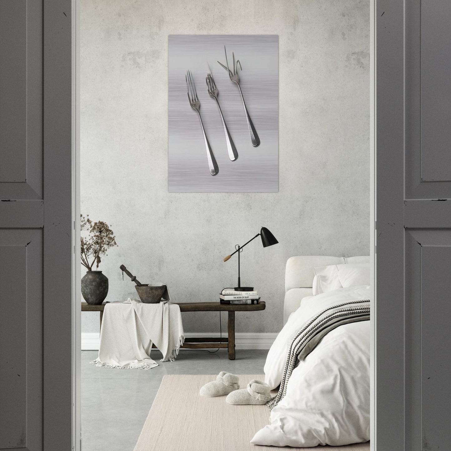 Fork Design - 1958 - Bruno Munari Brushed Aluminum Print - 70x100 cm / 28x40 inches | Bruno Munari Aluminum Print | Bruno Munari Prints