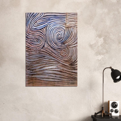 SPIRAL MOTIF IN WHITE BLACK AND INDIGO 1951 - Victor Pasmore Brushed Aluminum Print - 70x100 cm / 28x40 inches | Victor Pasmore Aluminum Print | Victor Pasmore Prints