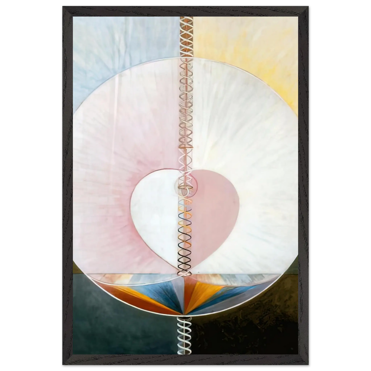 Hilma af Klint - WHAT A HUMAN BEING IS 1910 Wall art - 40x40 cm / 16x16 Inches - Premium Wooden Framed Poster With Fine Art Paper - White frame