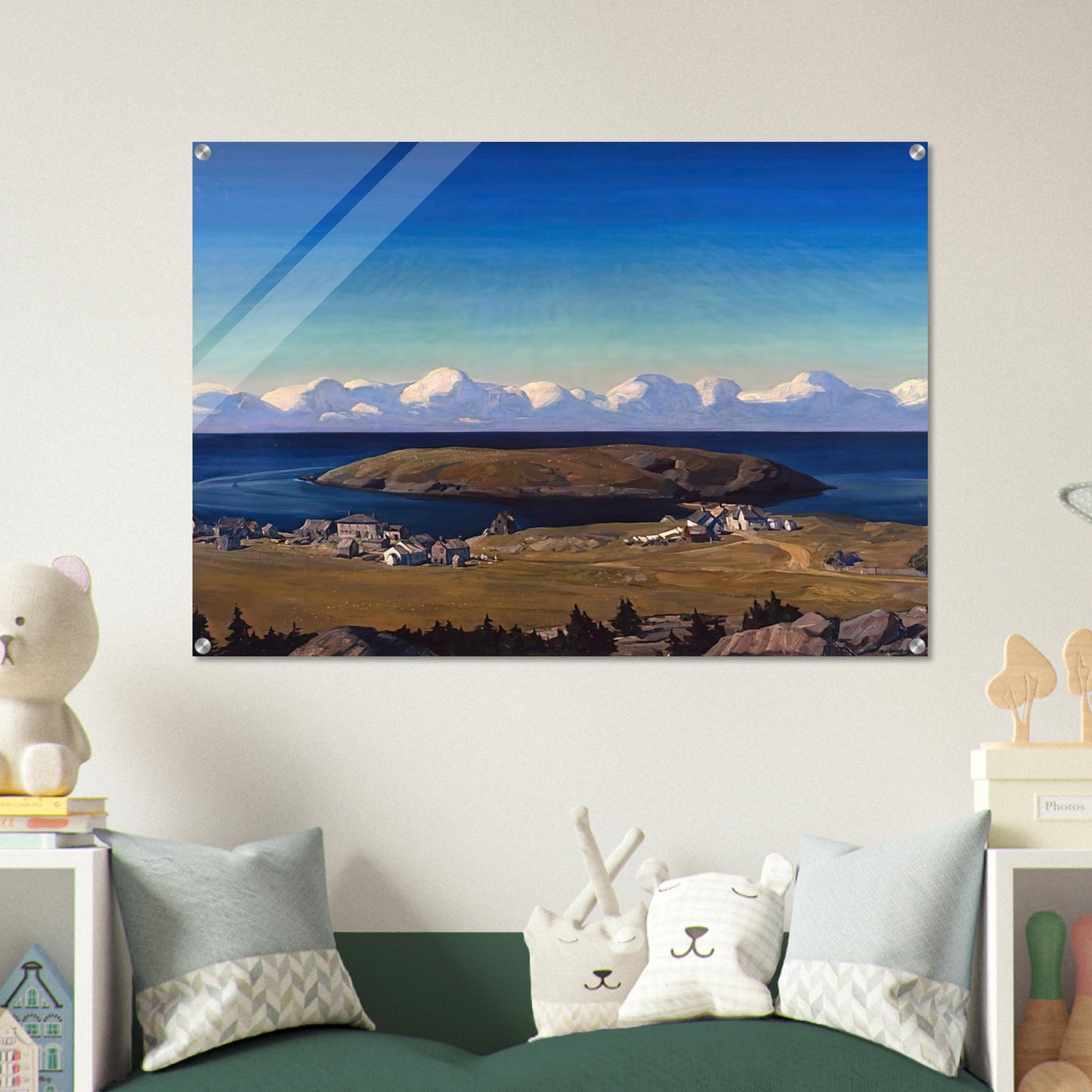 Island Village, Coast of Maine - Rockwell Kent Acrylic Print - 70x100 cm / 28x40″ inches
