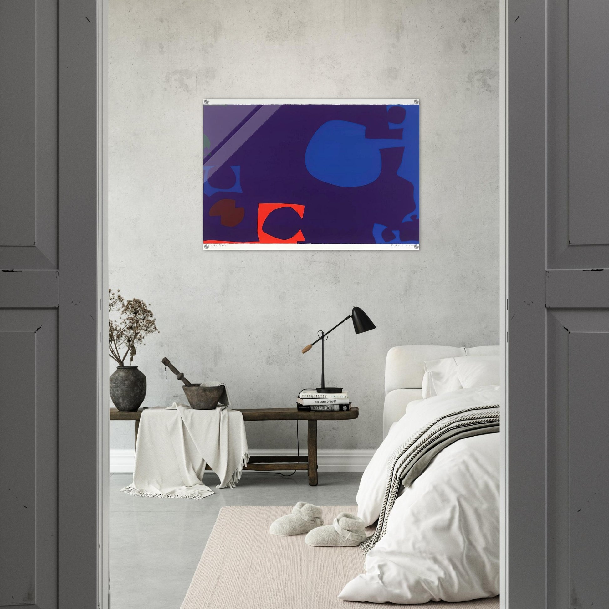 Blue and Deep Violet with Orange, Brown and Green - 1970 - Patrick Heron Acrylic Print - 70x100 cm / 28x40″ inches | Patrick Heron Wall Art | Patrick Heron Prints