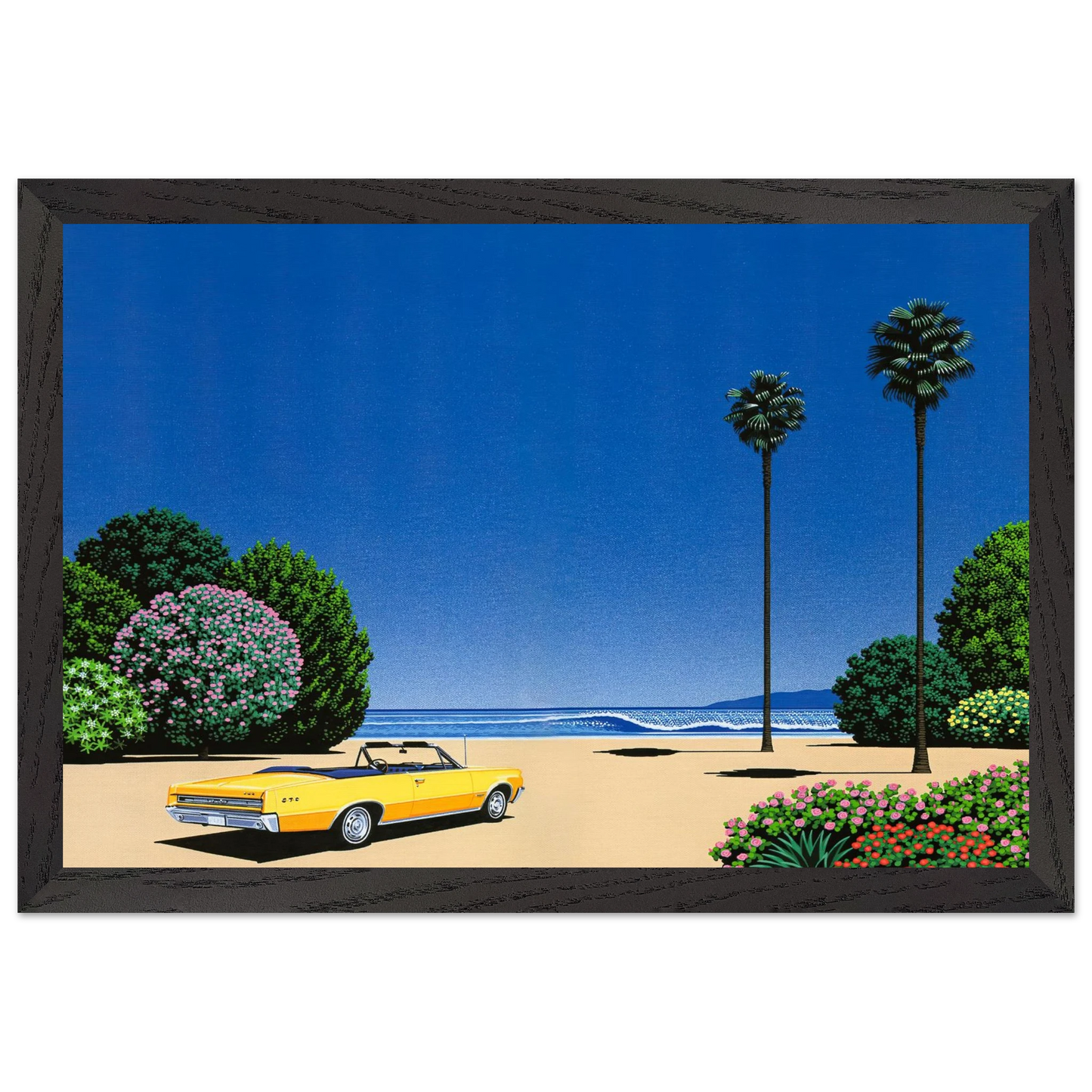Hiroshi Nagai - Sweet Breeze Alt Coastline at LoverÃƒÂ¢Ã¢â€šÂ¬Ã¢â€žÂ¢s Point Wall Art - 21x29.7 cm / 8x12" - Premium Wooden Framed Poster With Fine Art Paper - Wood frame