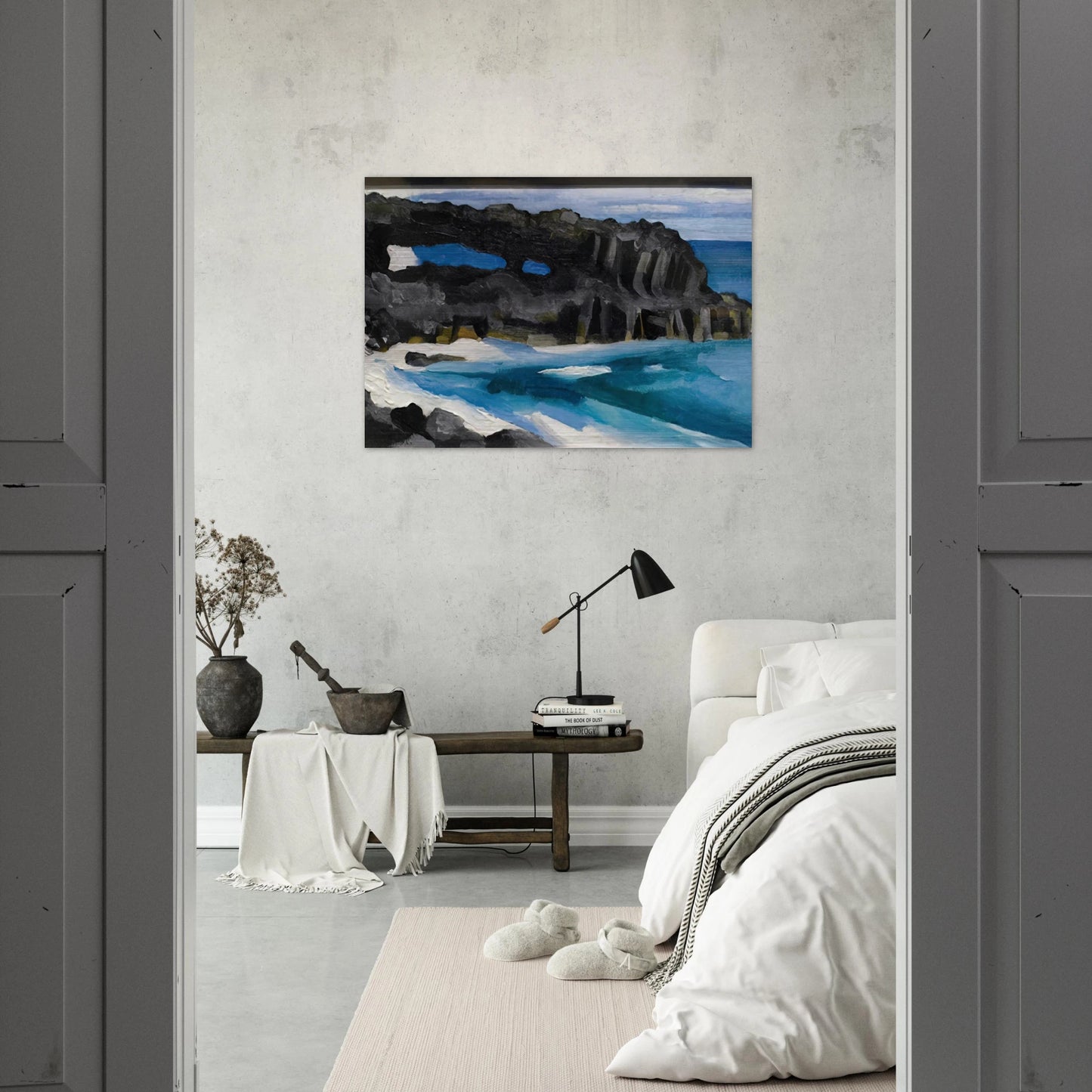 Black Lava Bridge, Hana Coast-No. II - Georgia O'Keeffe Brushed Aluminum Print - 70x100 cm / 28x40 inches | Georgia O'Keeffe Aluminum Print | Georgia O'Keeffe Prints