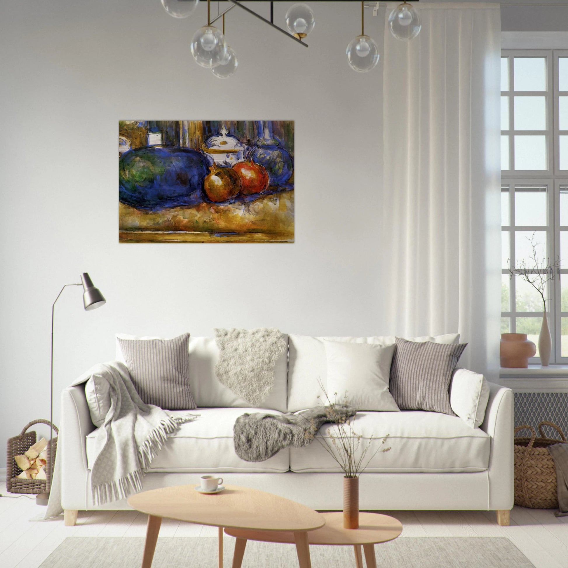 Still Life with Watermelon and Pemegranates - Paul Cézanne Brushed Aluminum Print - 70x100 cm / 28x40 inches | Paul Cézanne Aluminum Print | Paul Cézanne Prints