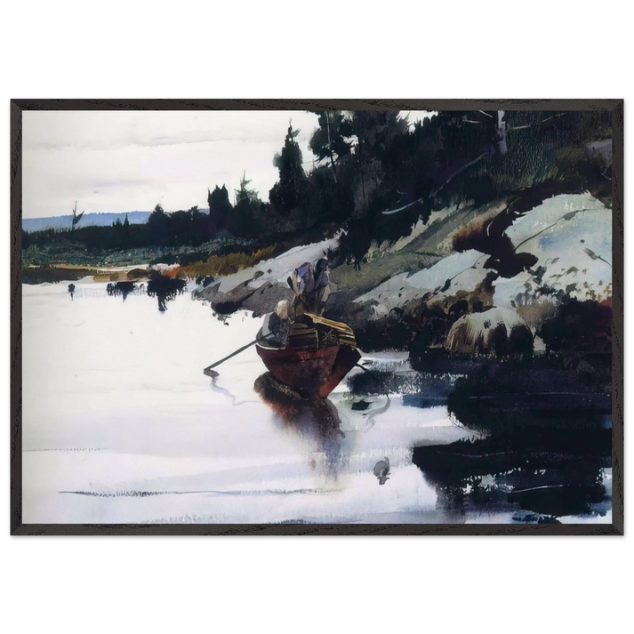 TURKEY COVE LEDGE - Andrew Wyeth 70x100 cm / 28x40 inches Framed Art Print – Black Wooden Frame