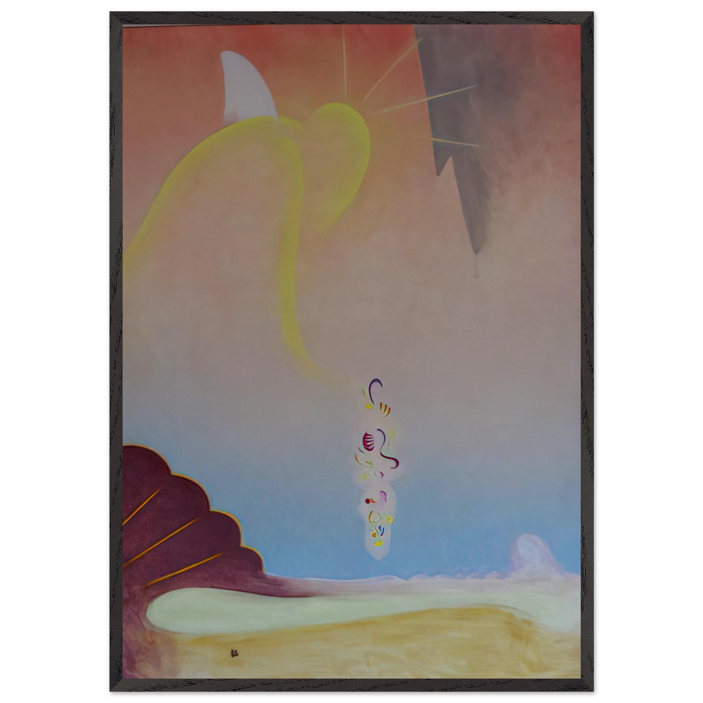 First Spring Garland - Precisionism - Agnes Lawrence Pelton 70x100 cm / 28x40 inches Framed Art Print – Black Wooden Frame
