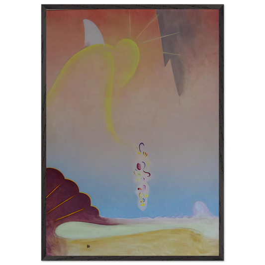 First Spring Garland - Precisionism - Agnes Lawrence Pelton 70x100 cm / 28x40 inches Framed Art Print – Black Wooden Frame