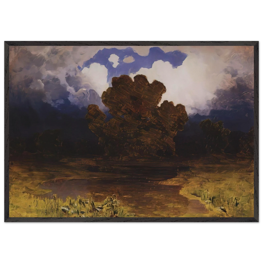 Forest Lake Cloud - Arkhyp Kuindzhi 70x100 cm / 28x40 inches Framed Art Print – Black Wooden Frame