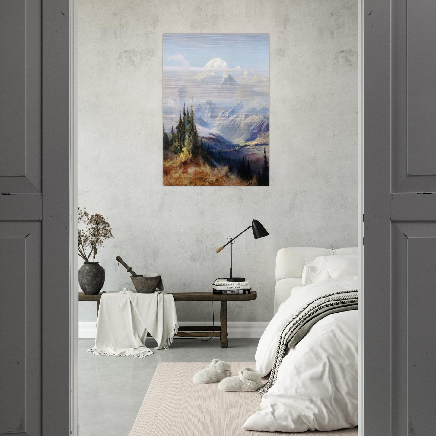 Mount McKinley in Mist - Romanticism - Sydney Laurence Brushed Aluminum Print - 70x100 cm / 28x40 inches | Sydney Laurence Aluminum Print | Sydney Laurence Prints