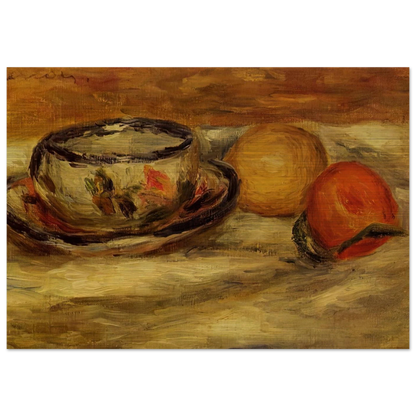 Cup, Lemon and Tomato - Pierre-Auguste Renoir Brushed Aluminum Print - 70x100 cm / 28x40 inches | Pierre-Auguste Renoir Aluminum Print | Pierre-Auguste Renoir Prints