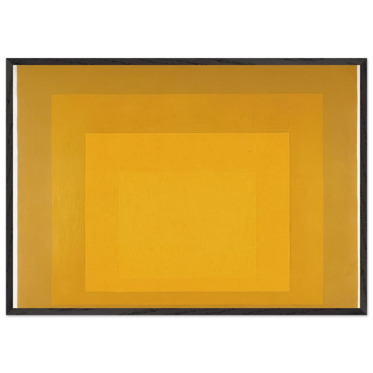 STUDY FOR HOMAGE TO THE SQUARE DEPARTING IN YELLOW 1964 - Josef Albers 70x100 cm / 28x40 inches Framed Art Print – Black Wooden Frame