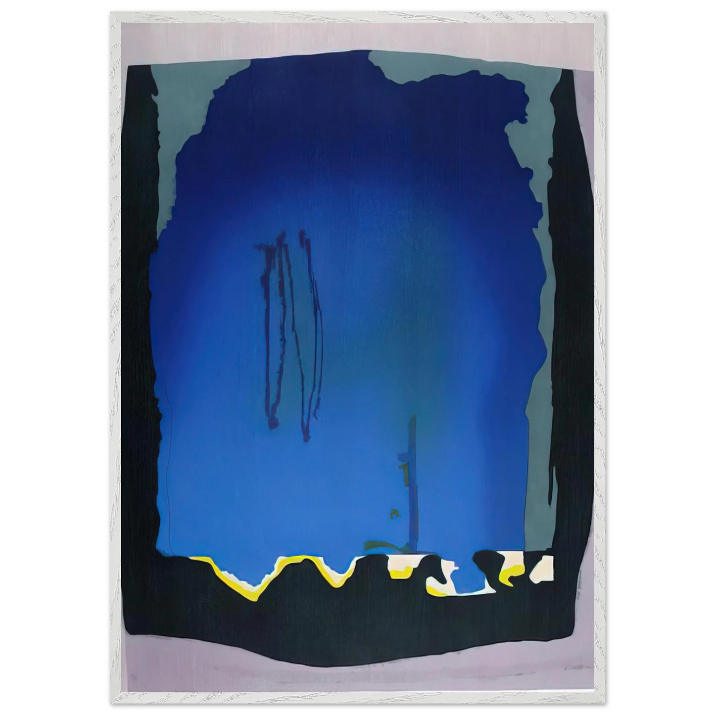 Helen Frankenthaler - Freefall - 1992 Wall art - A1 (59.4 x 84.1  cm) - Premium Wooden Framed Poster With Fine Art Paper-canvas - Black frame
