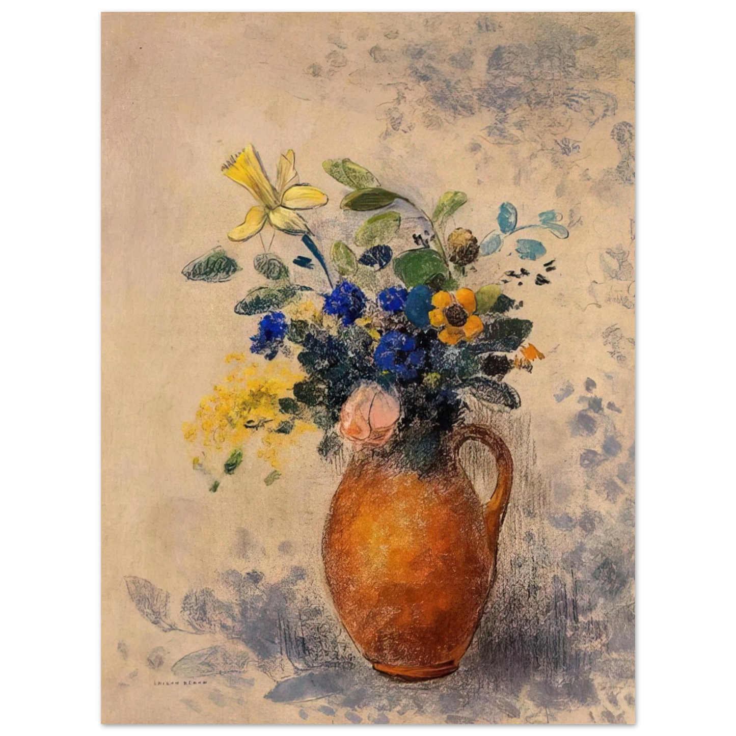 Odilon Redon - VASE OF FLOWERS 1908  75x100 cm / 30x40inches Fine Art Poster