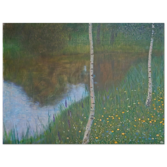 Gustav Klimt - LAKESIDE WITH BIRCH TREES 1901  75x100 cm / 30x40inches Fine Art Poster