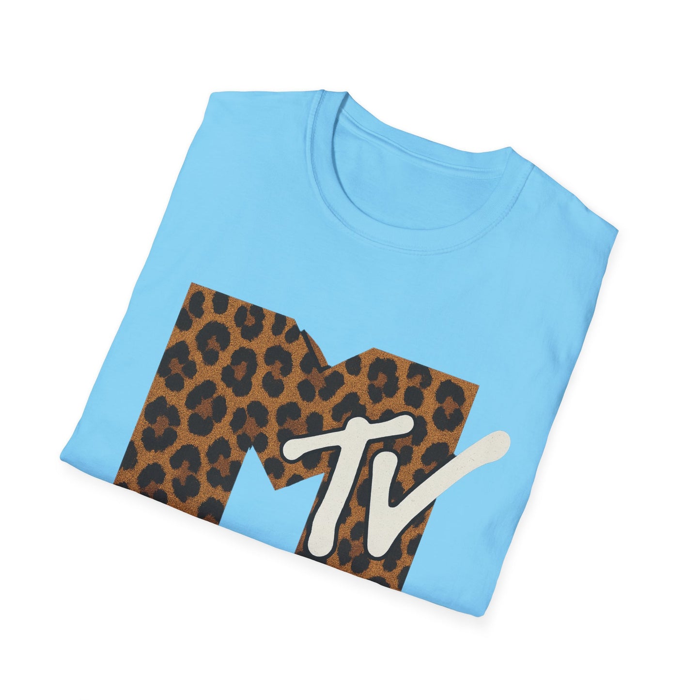 Camiseta gráfica vintage con estampado de guepardo de MTV, camiseta retro de música, televisión, banda de los años 80 y 90, camiseta unisex con estampado animal de rock