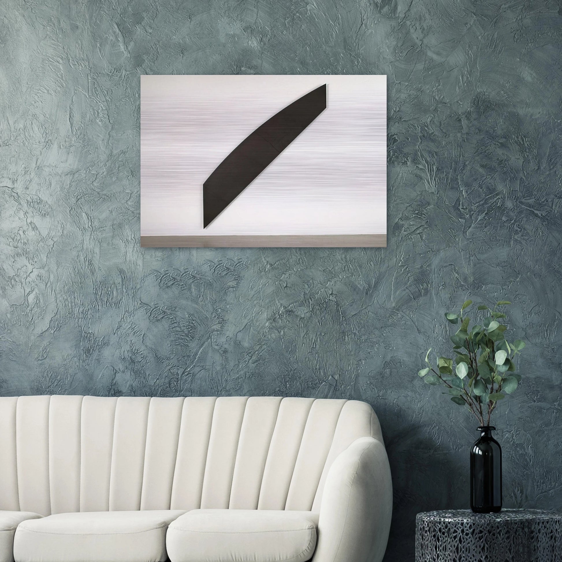 Diagonal with Curve IX - Ellsworth Kelly Brushed Aluminum Print - 70x100 cm / 28x40 inches | Ellsworth Kelly Aluminum Print | Ellsworth Kelly Prints