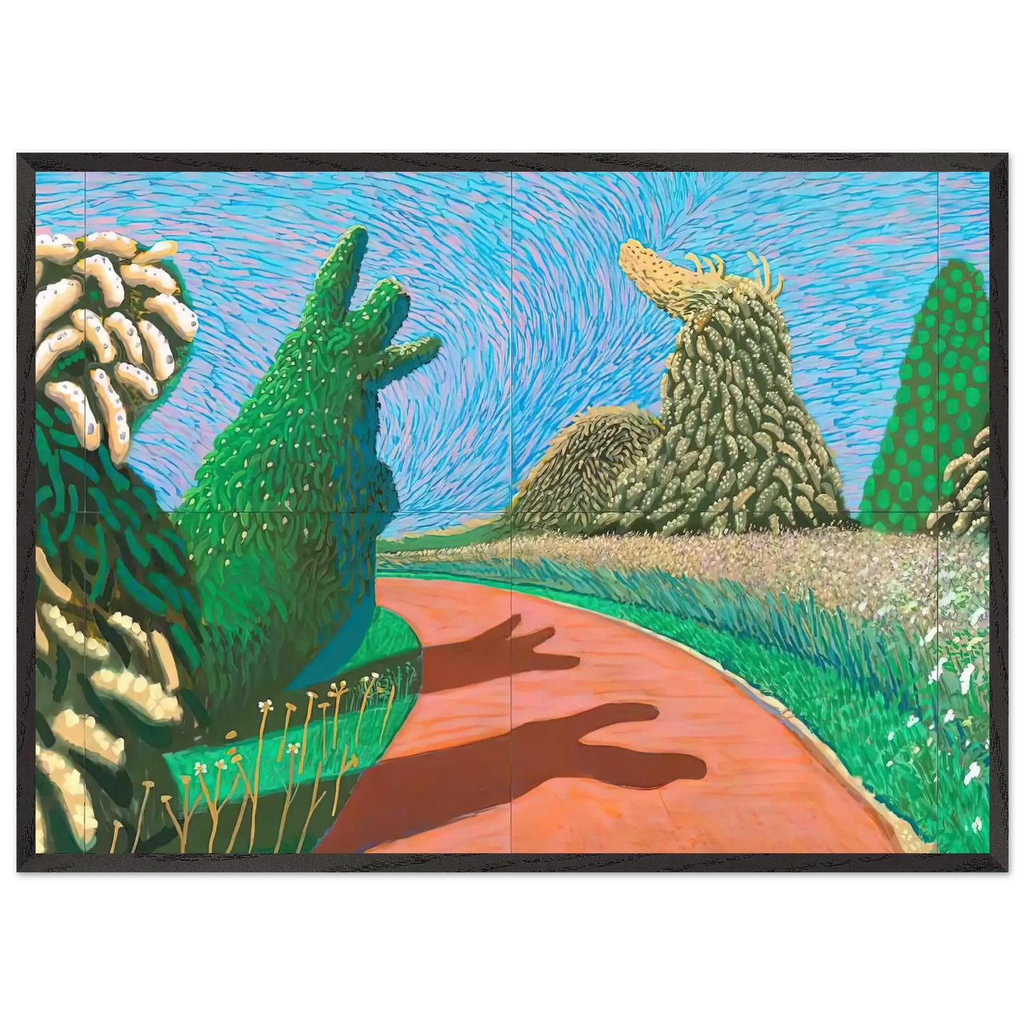 David Hockney - David Hockney Wall art - 70x100 cm / 28x40 Inches - Premium Wooden Framed Poster With Fine Art Paper - White frame
