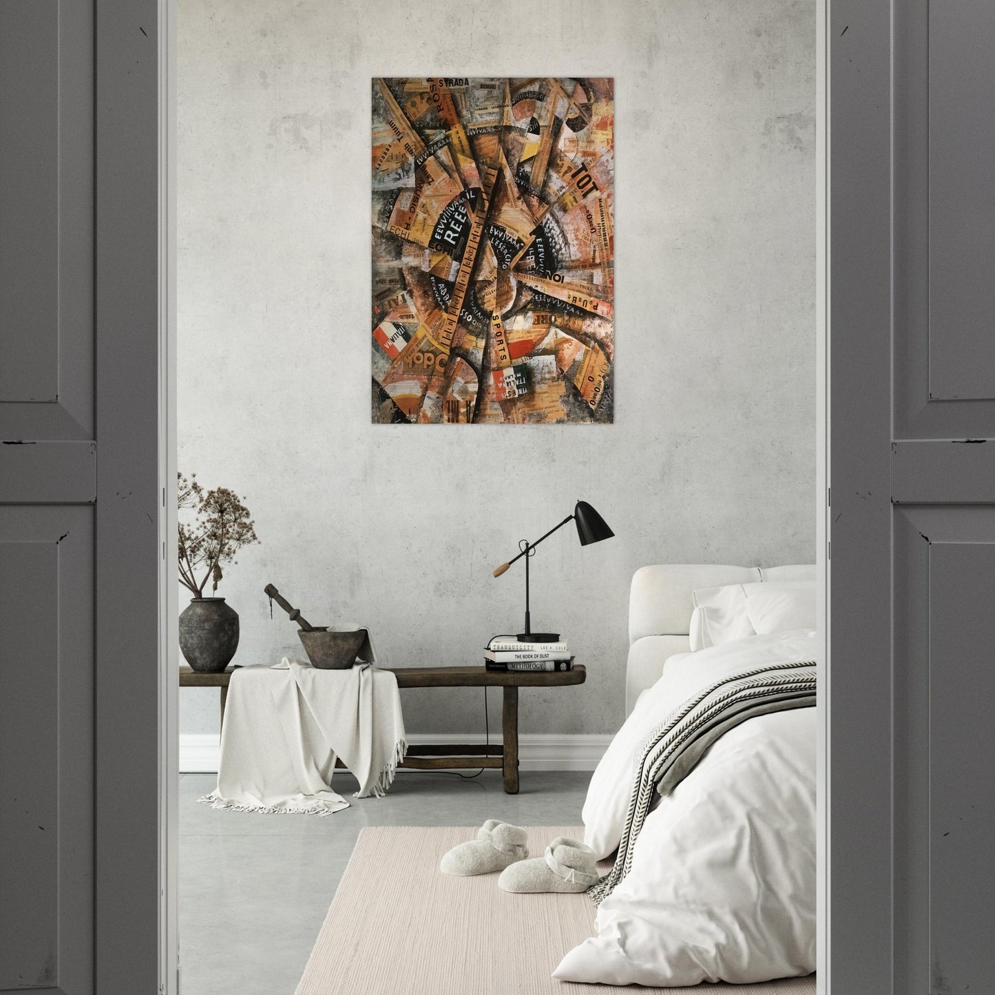 INTERVENTIONIST DEMONSTRATION PATRIOTIC HOLIDAY FREEWORD PAINTING 1914 1914 - Carlo Carra Brushed Aluminum Print - 70x100 cm / 28x40 inches | Carlo Carra Aluminum Print | Carlo Carra Prints