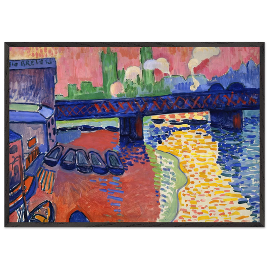 CHARING CROSS BRIDGE 1906 - Andre Derain 70x100 cm / 28x40 inches Framed Art Print – Black Wooden Frame