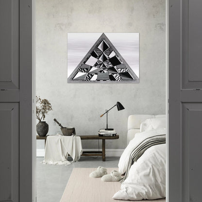 THREE INTERSECTING PLANES - MC Escher Brushed Aluminum Print - 70x100 cm / 28x40 inches | MC Escher Aluminum Print | MC Escher Prints | Maurits Cornelis Escher Prints