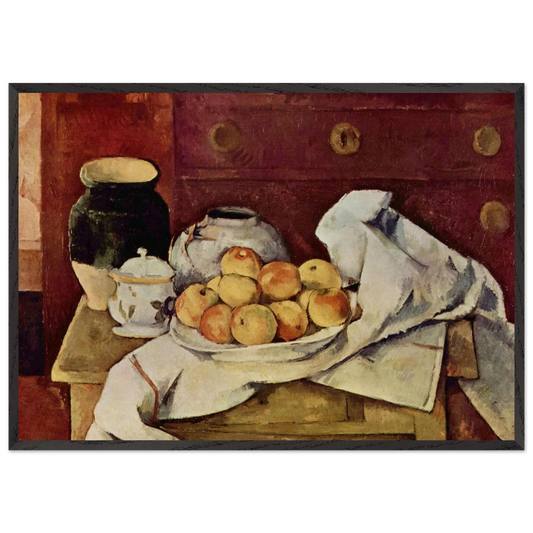 Still Life with a Chest of Drawers - Paul Cezanne 70x100 cm / 28x40 inches Framed Art Print – Black Wooden Frame