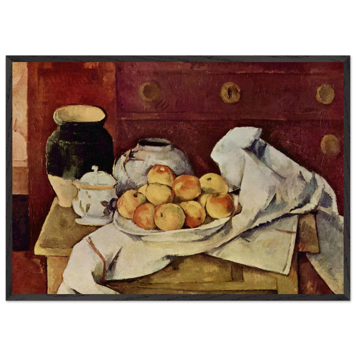 Still Life with a Chest of Drawers - Paul Cezanne 70x100 cm / 28x40 inches Framed Art Print – Black Wooden Frame