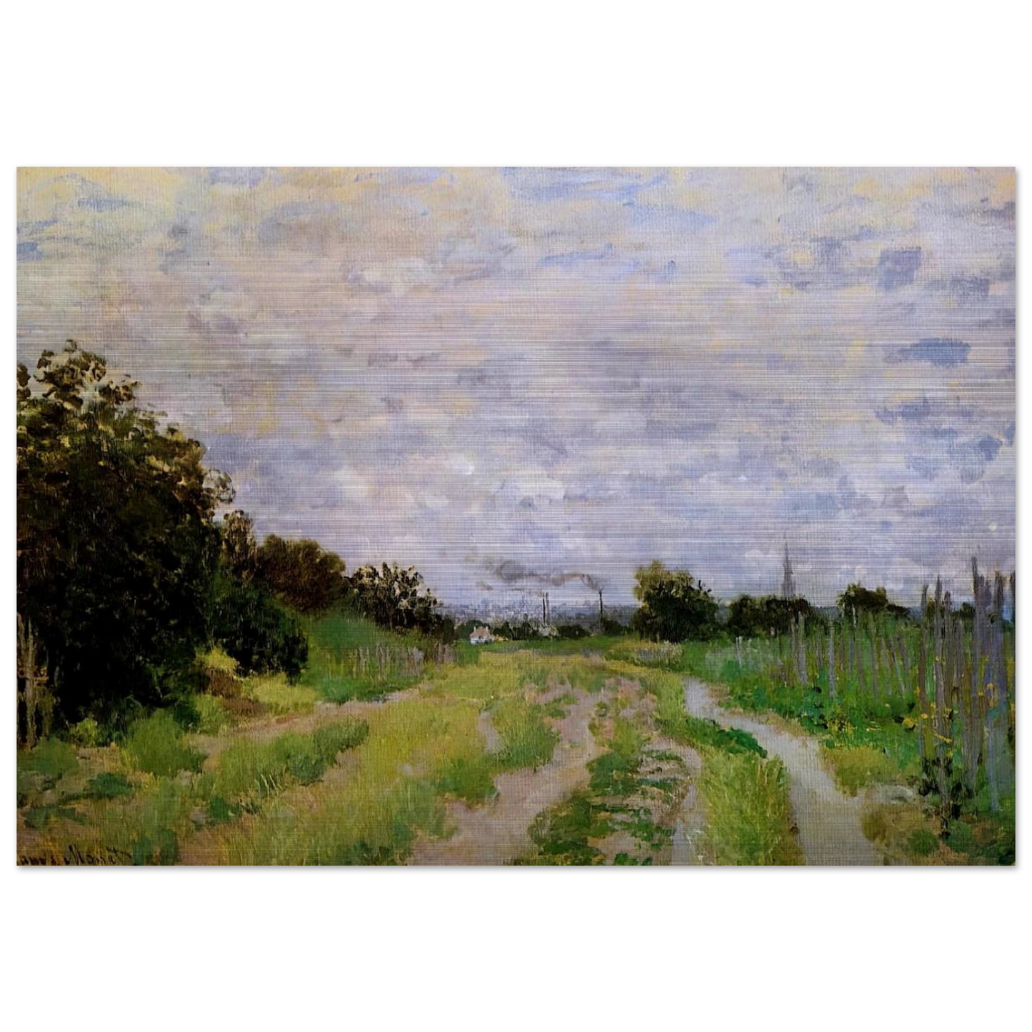 Lane in the Vineyards at Argenteuil - claude monet Brushed Aluminum Print - 70x100 cm / 28x40 inches | claude monet Aluminum Print | claude monet Prints