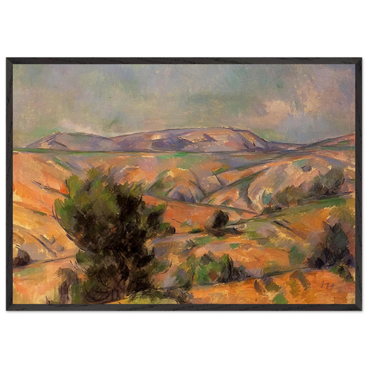 Mount Sainte-Victoire Seen from Gardanne - Paul Cezanne 70x100 cm / 28x40 inches Framed Art Print – Black Wooden Frame