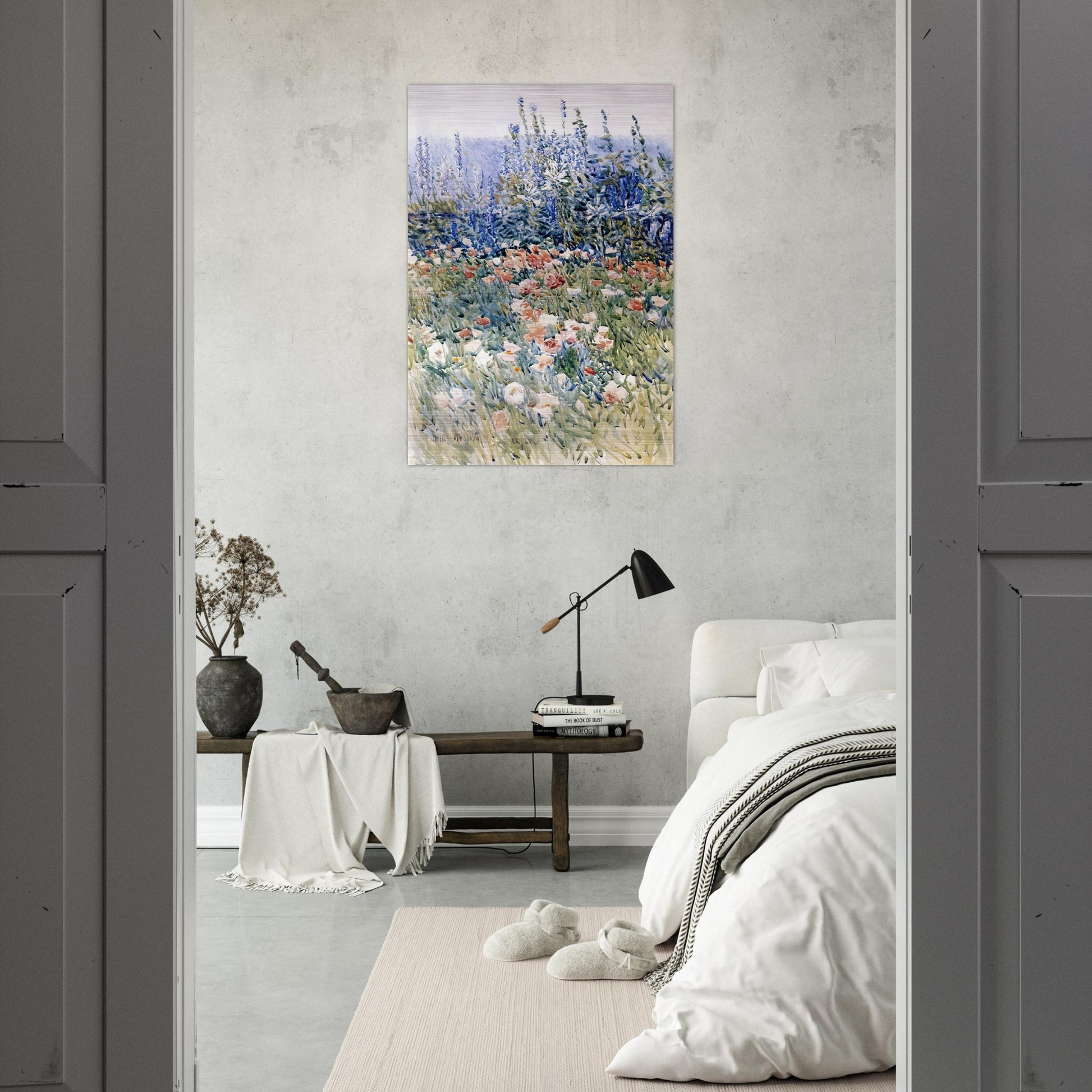 Flower Garden, Isles of Shoals - Childe Hassam Brushed Aluminum Print - 70x100 cm / 28x40 inches | Childe Hassam Aluminum Print | Childe Hassam Prints