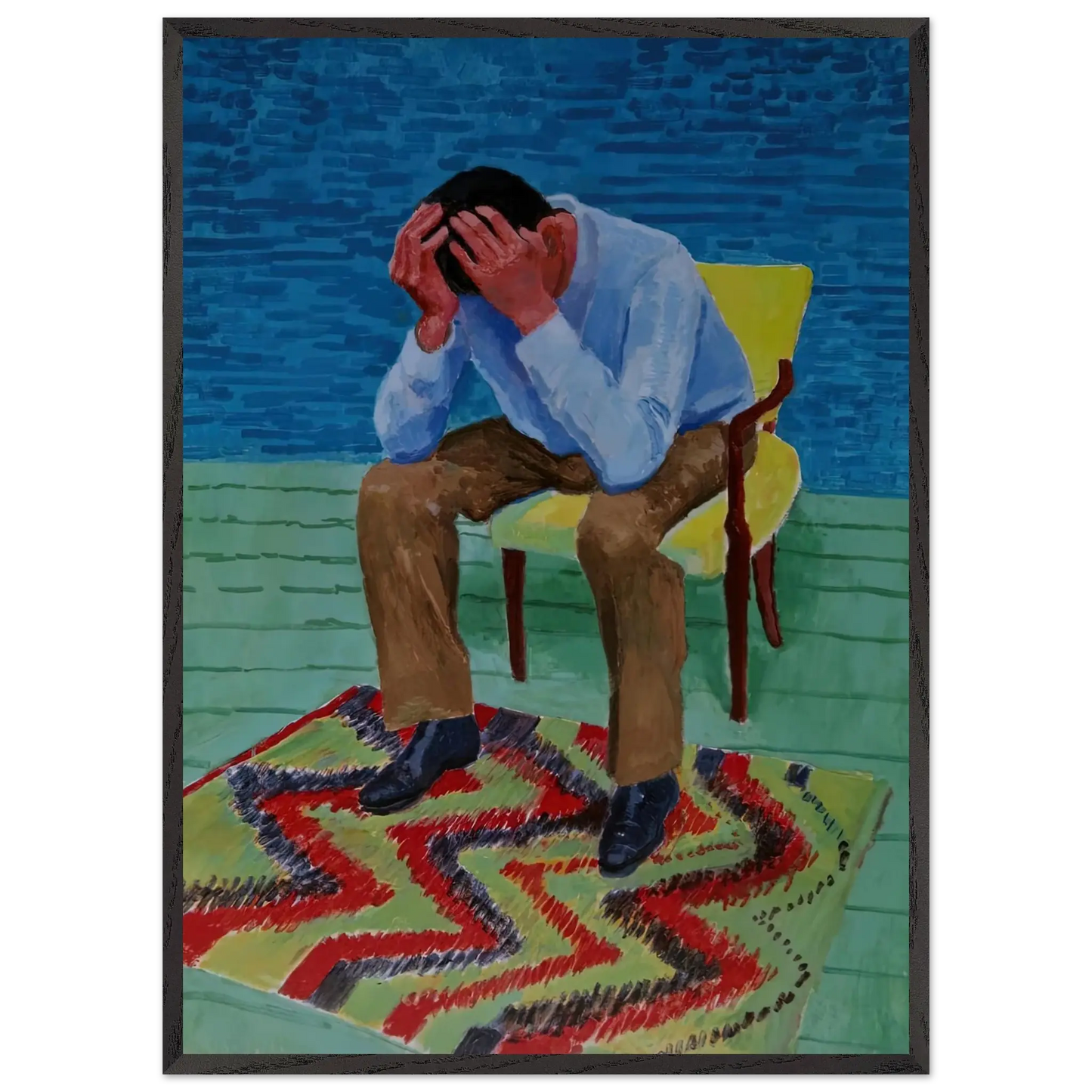 David Hockney - David Hockney Wall art - 27x35 cm / 11x14 Inches - Premium Wooden Framed Poster With Fine Art Paper - Wood frame