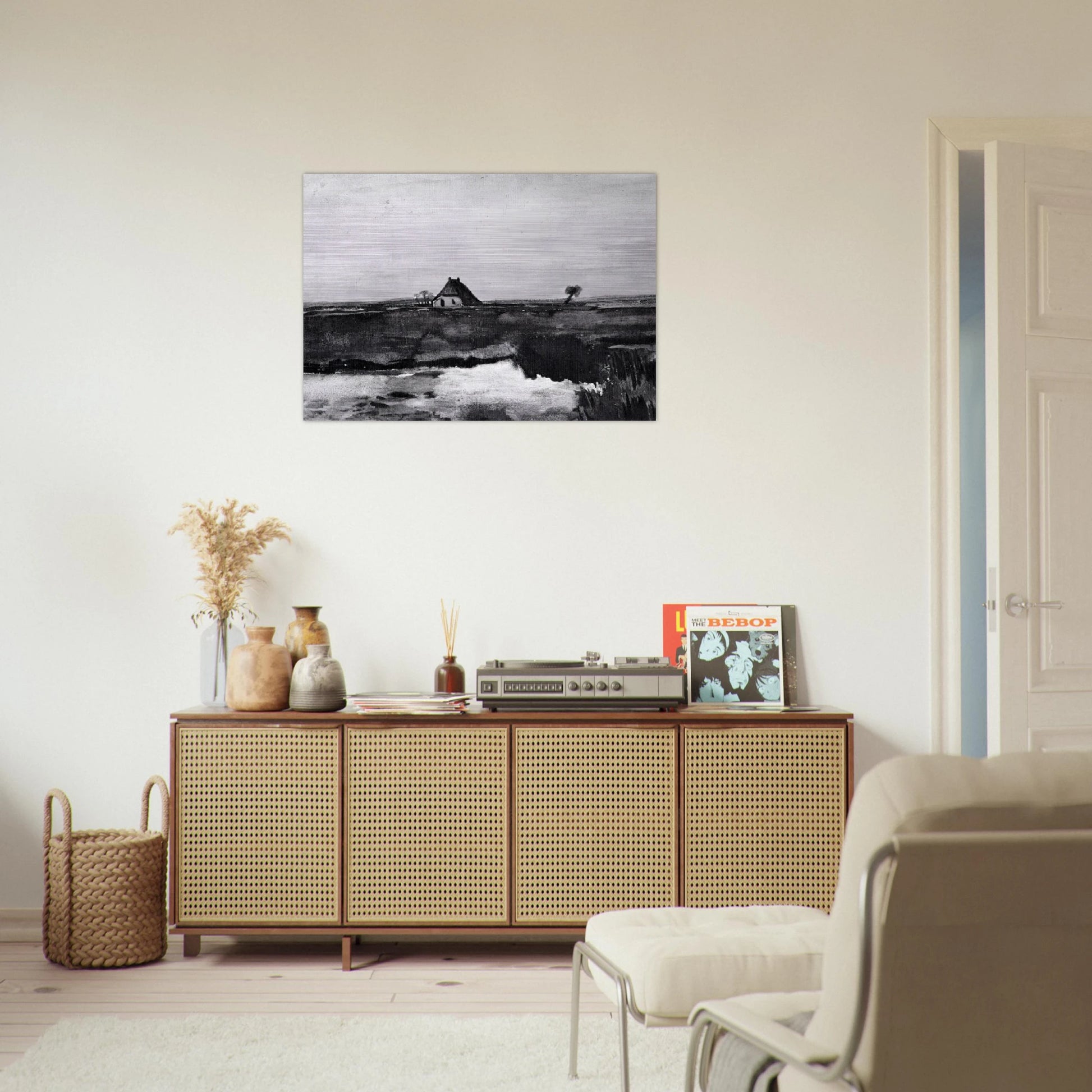 Landscape with a Farm - Vincent van Gogh Brushed Aluminum Print - 70x100 cm / 28x40 inches | Vincent van Gogh Aluminum Print | Vincent van Gogh Prints