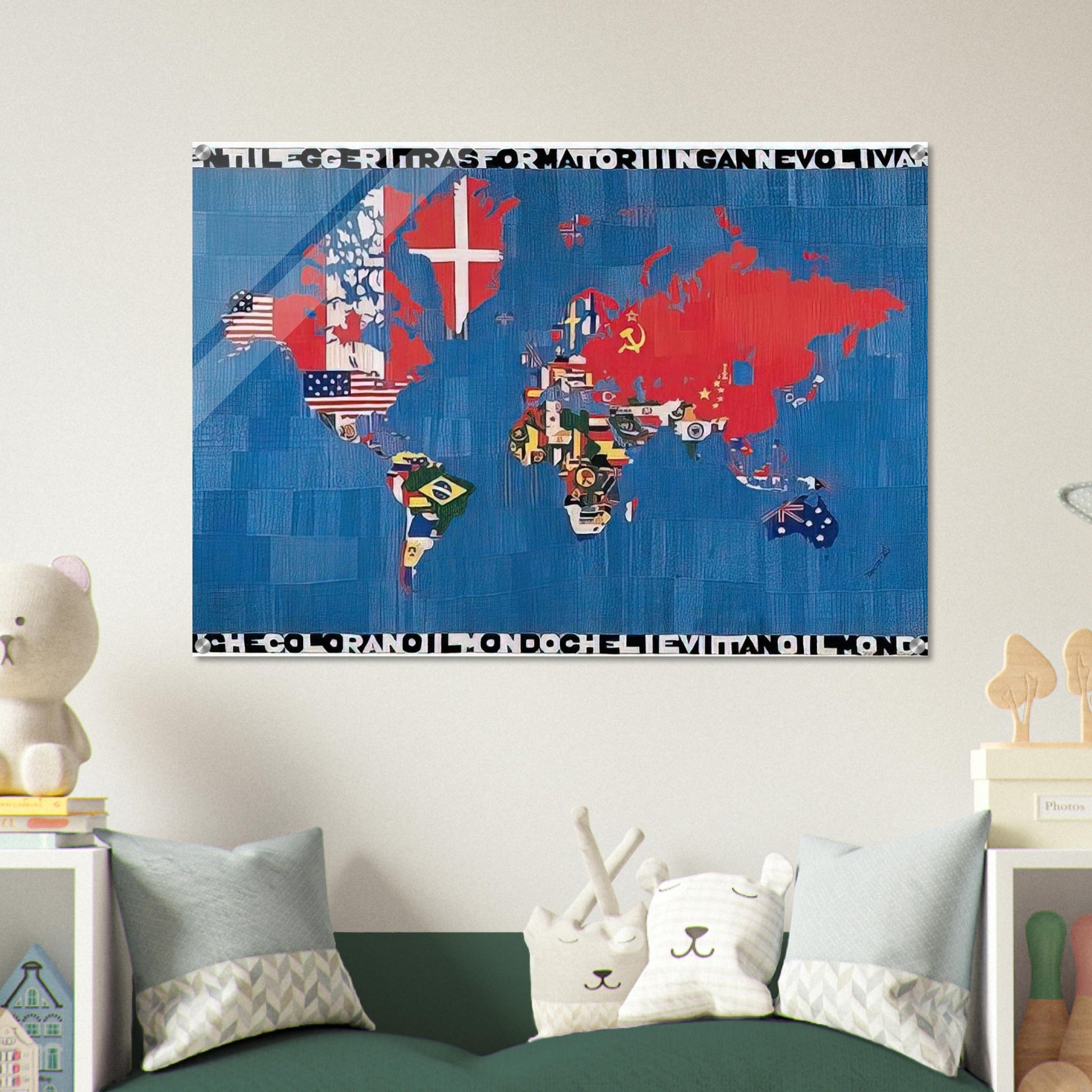 VORREI ELOGIARE IL VENTO E I VENTI CHE COLORANO - Alighiero Boetti Acrylic Print - 70x100 cm / 28x40″ inches | Alighiero Boetti Wall Art | Alighiero Boetti Prints