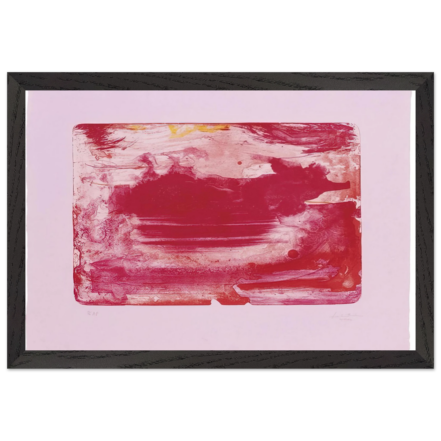 Helen Frankenthaler - The Red Sea - 1982 Wall art - 50x70 cm / 20x28 inches - Premium Wooden Framed Poster With Fine Art Paper-canvas - White frame