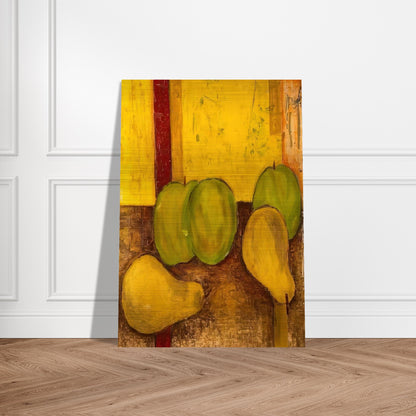 Still life with green apples and pears - 1948 - Forrest Bess Brushed Aluminum Print - 70x100 cm / 28x40 inches | Forrest Bess Aluminum Print | Forrest Bess Prints