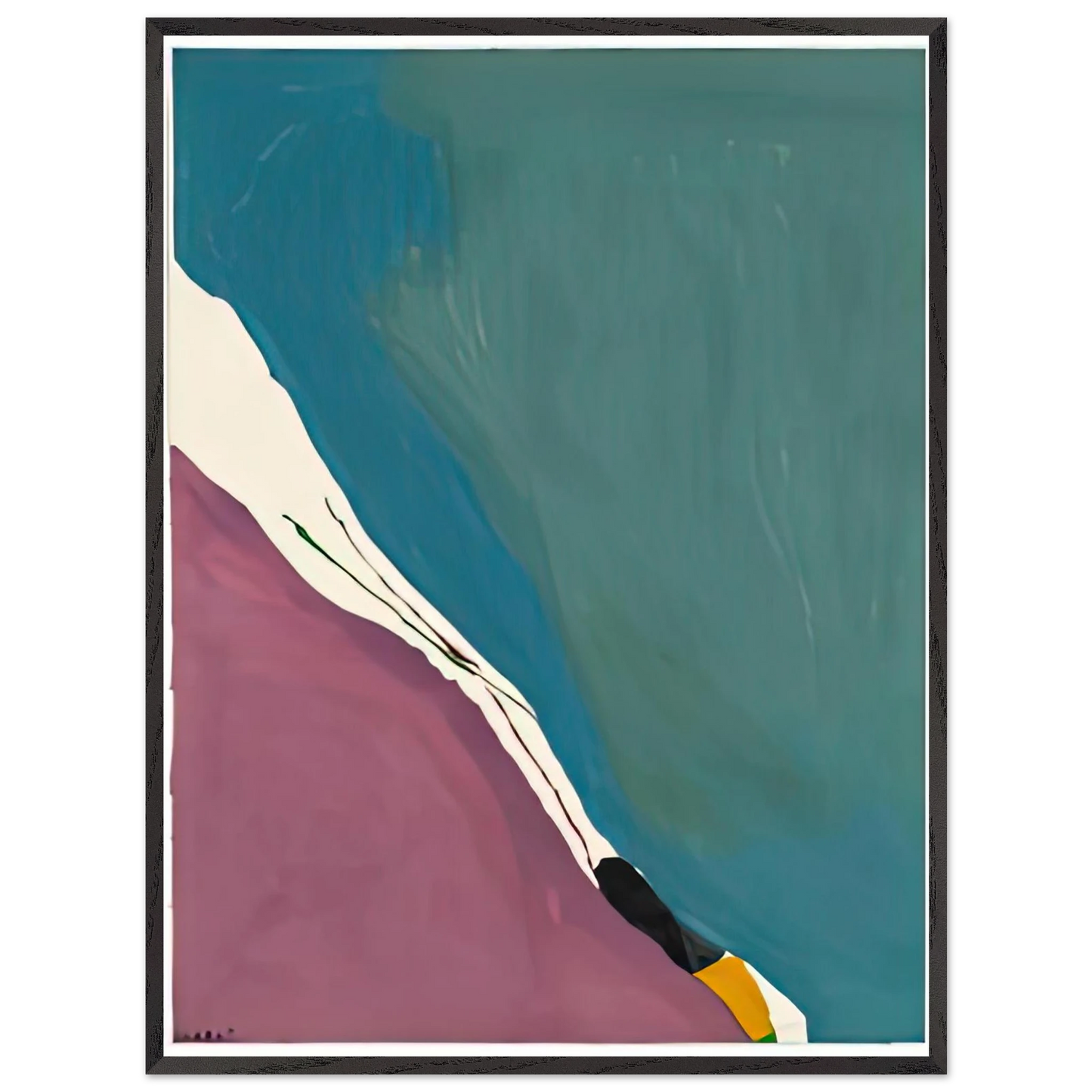 Helen Frankenthaler - Red Travels, 1971- Wall Art - 21x29.7 cm / 8x12" - Premium Wooden Framed Poster With Fine Art Paper-canvas - Black frame