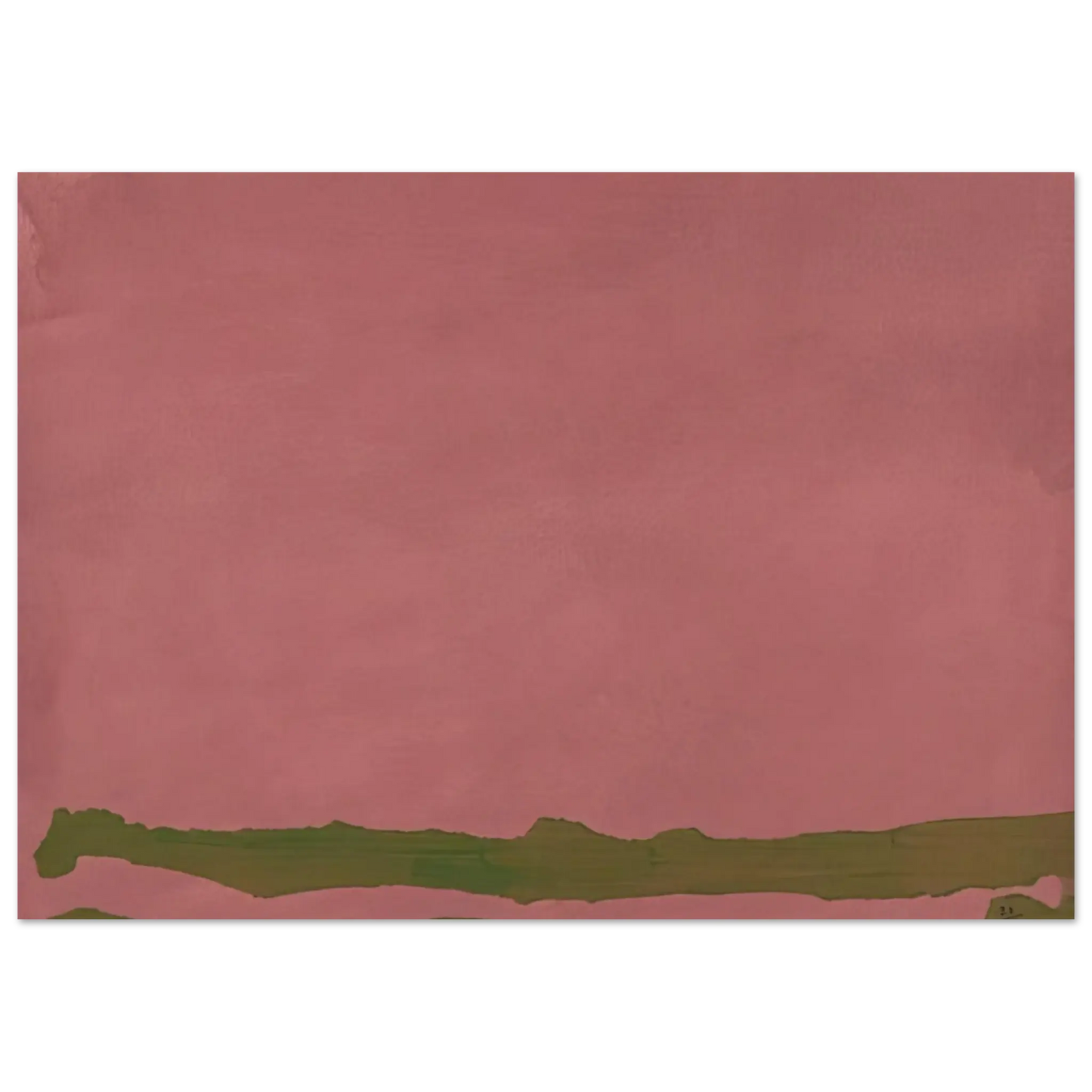 Helen Frankenthaler - Green Likes Mauve - 1970 Wall art - 60x80 cm / 24x32 Inches - Premium Wooden Framed Poster With Fine Art Paper - White frame