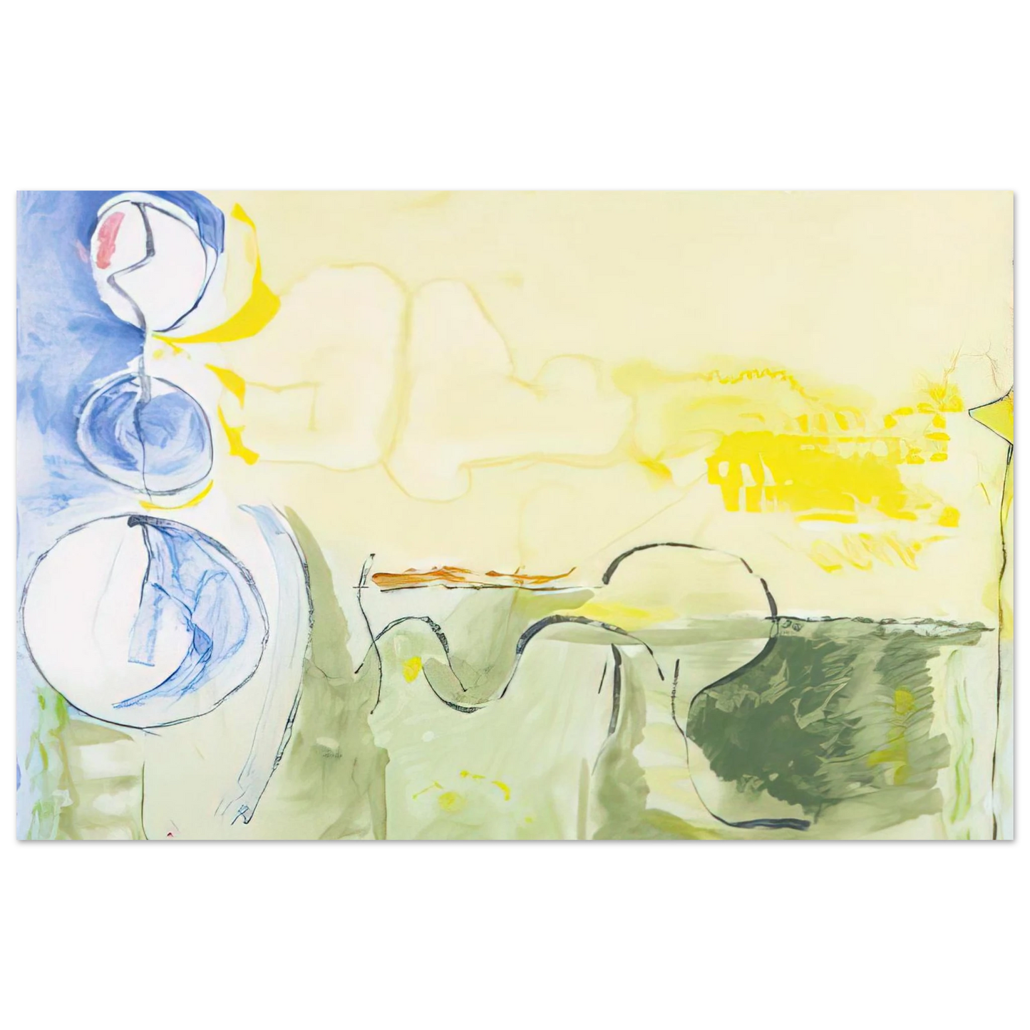 Helen Frankenthaler - Flotilla - 2006 Wall art - 30x40 cm / 12x16 inches - Premium Wooden Framed Poster With Fine Art Paper-canvas - White frame