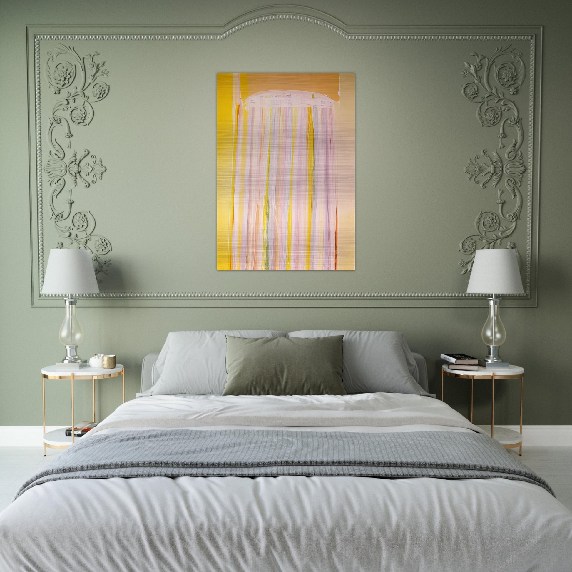 Yellow Prairie - 1972 - Ronnie Landfield Brushed Aluminum Print - 70x100 cm / 28x40 inches | Ronnie Landfield Aluminum Print | Ronnie Landfield Prints
