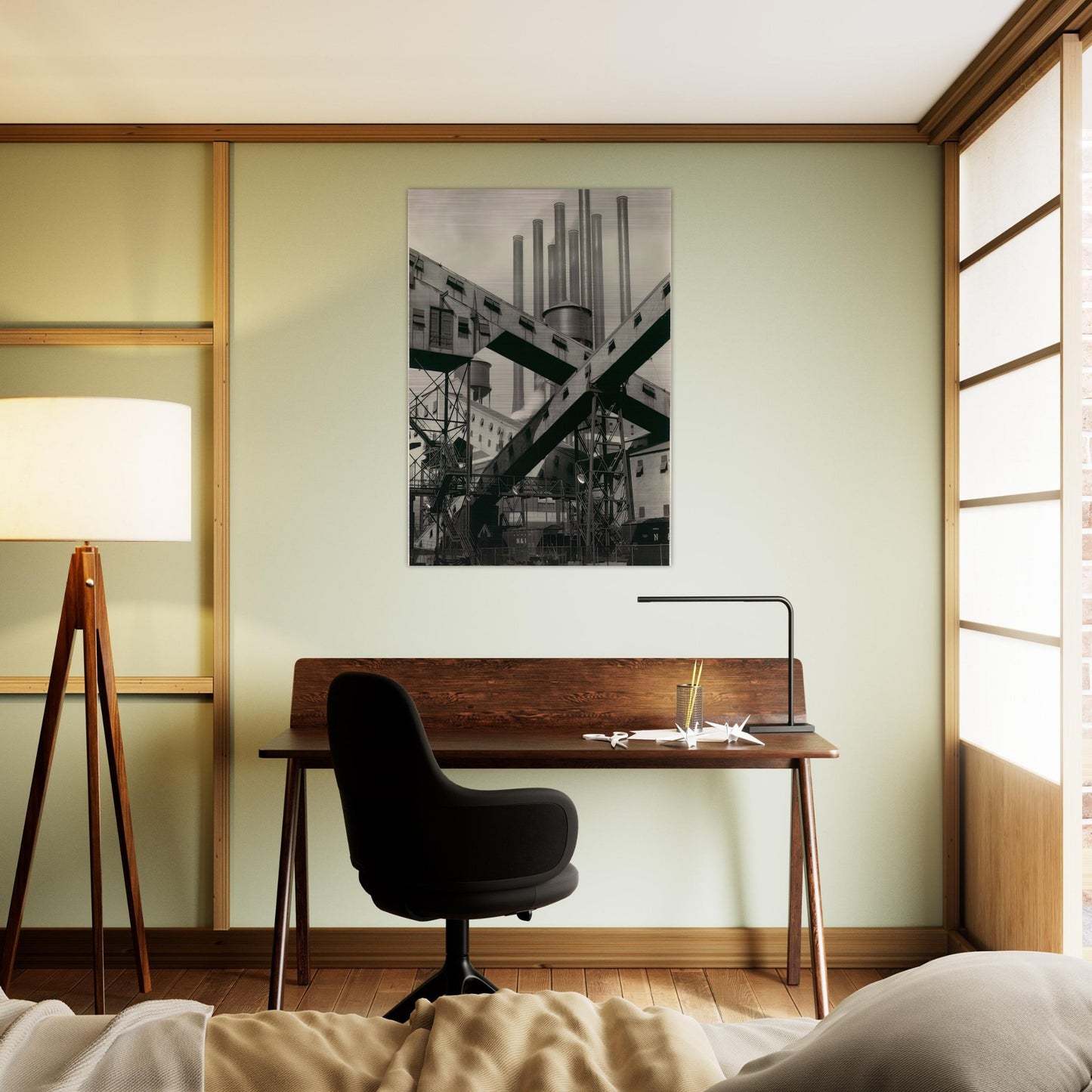 Criss-Crossed Conveyors, River Rouge Plant, Ford Motor Company - 1927 - Charles Sheeler Brushed Aluminum Print - 70x100 cm / 28x40 inches | Charles Sheeler Aluminum Print | Charles Sheeler Prints