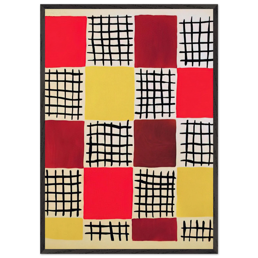 COMPOSITION 7 - Sonia Delaunay 70x100 cm / 28x40 inches Framed Art Print – Black Wooden Frame