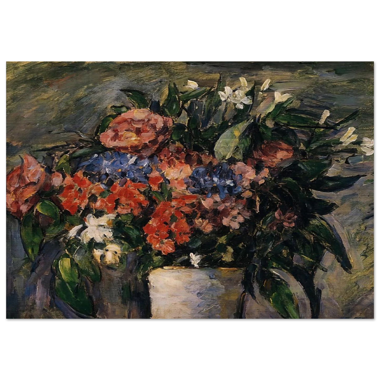 Pot of Flowers - Paul Cézanne Brushed Aluminum Print - 70x100 cm / 28x40 inches | Paul Cézanne Aluminum Print | Paul Cézanne Prints