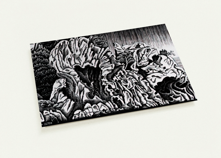 CALANCHE OF PIANA CORSICA FEBRUARY 1934 1934 By MC Escher Pack of 10 Post Cards | MC Escher Post Cards | A6 (10.5 x 14.8 cm) - 4.1 x 5.8 inches