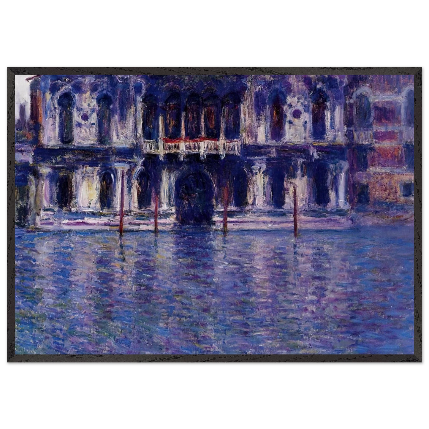 Palazzo Contarini - claude monet 70x100 cm / 28x40 inches Framed Art Print – Black Wooden Frame