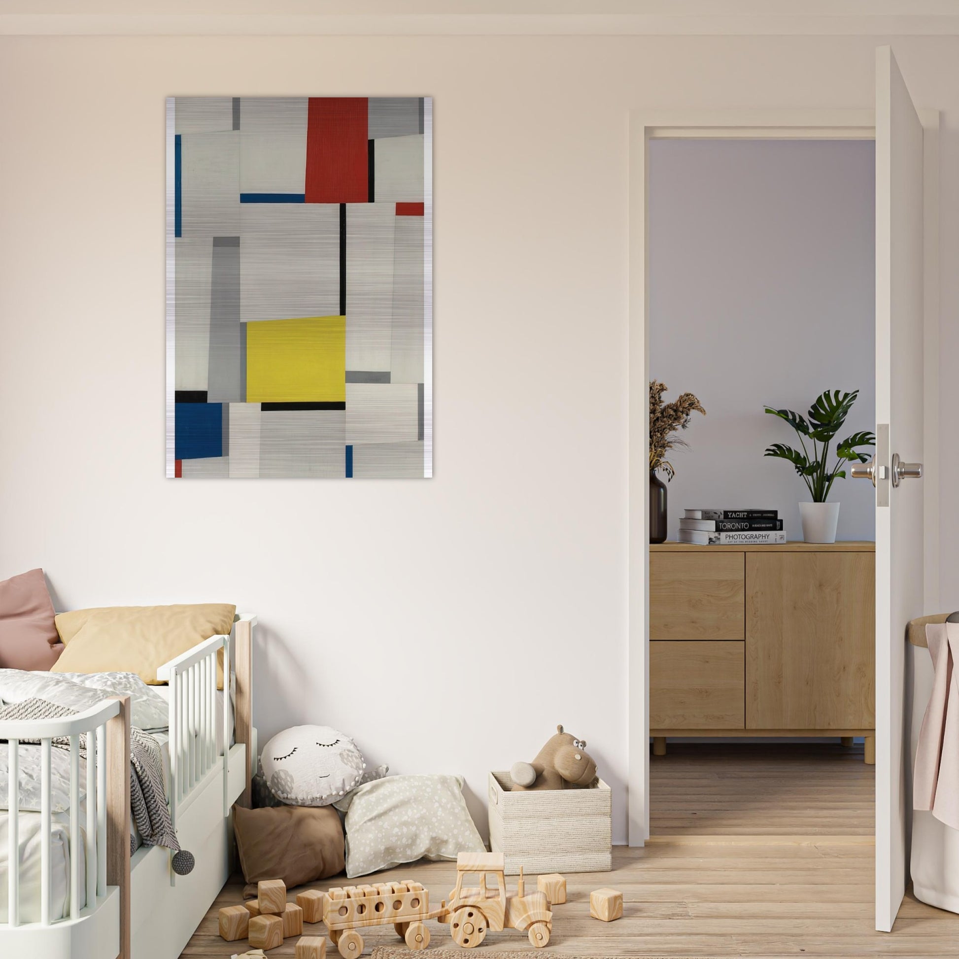 Relational Painting #65 - 1953 - Fritz Glarner Brushed Aluminum Print - 70x100 cm / 28x40 inches | Fritz Glarner Aluminum Print | Fritz Glarner Prints