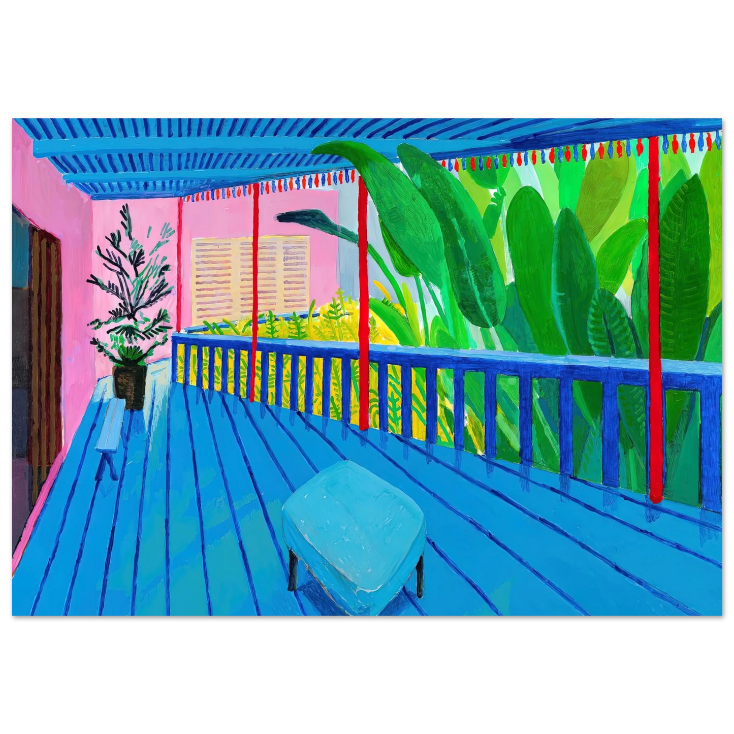 David Hockney - David Hockney Wall art - 30x30 cm / 12x12 inches - Premium Wooden Framed Poster With Fine Art Paper-canvas - Black frame